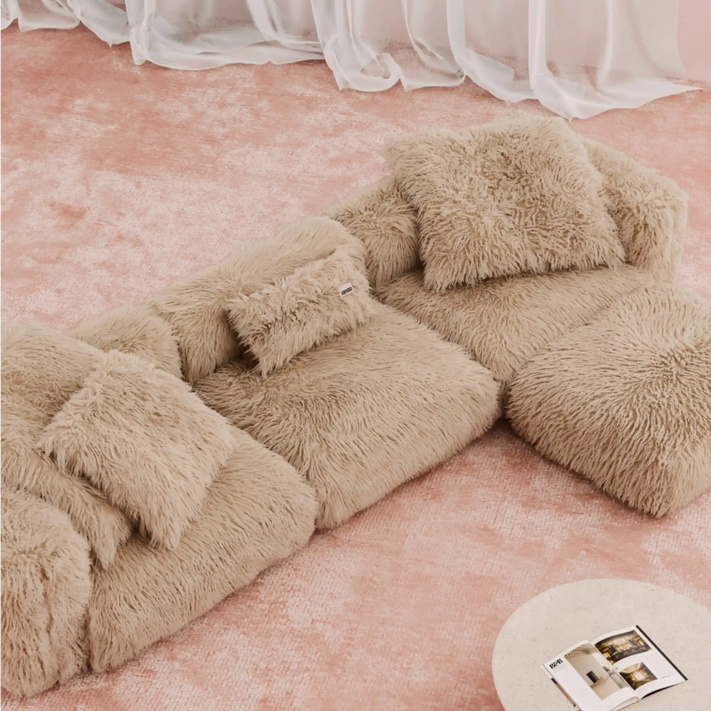 MOMO SET 6 - FAUX FUR CAFE CREME