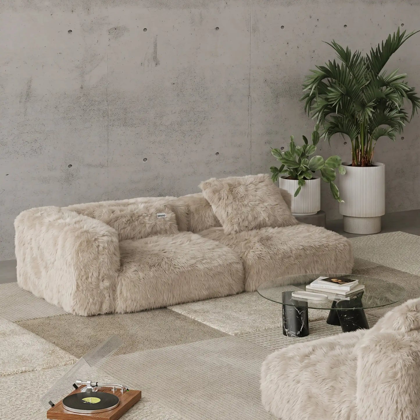 MOMO SET 4 - FAUX FUR CAFE CREME