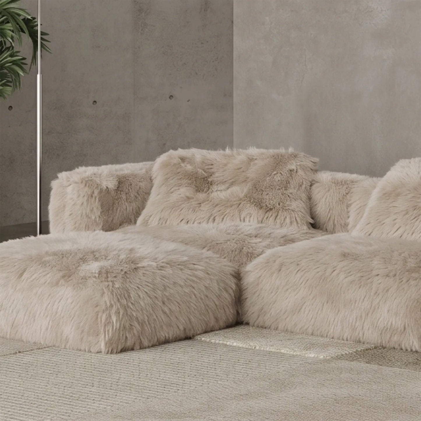 MOMO SET 6 - FAUX FUR CAFE CREME