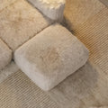 MOMO OTTOMAN - FAUX FUR CAFE CREME