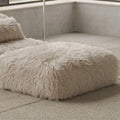 MOMO OTTOMAN - FAUX FUR CAFE CREME