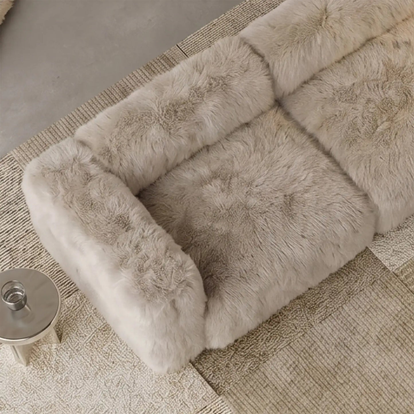 MOMO CORNER RIGHT - FAUX FUR CAFE CREME