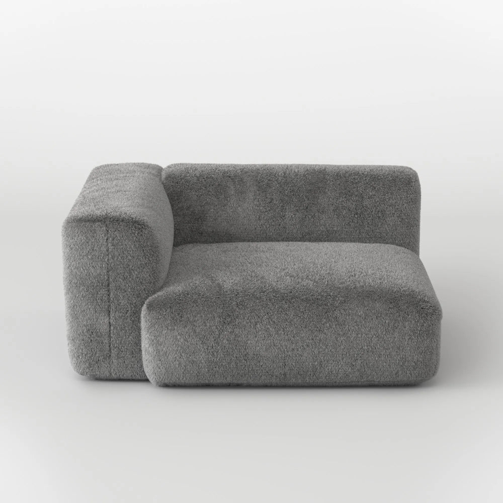 MOMO CORNER RIGHT - SOFT FUR STONE GREY COVER