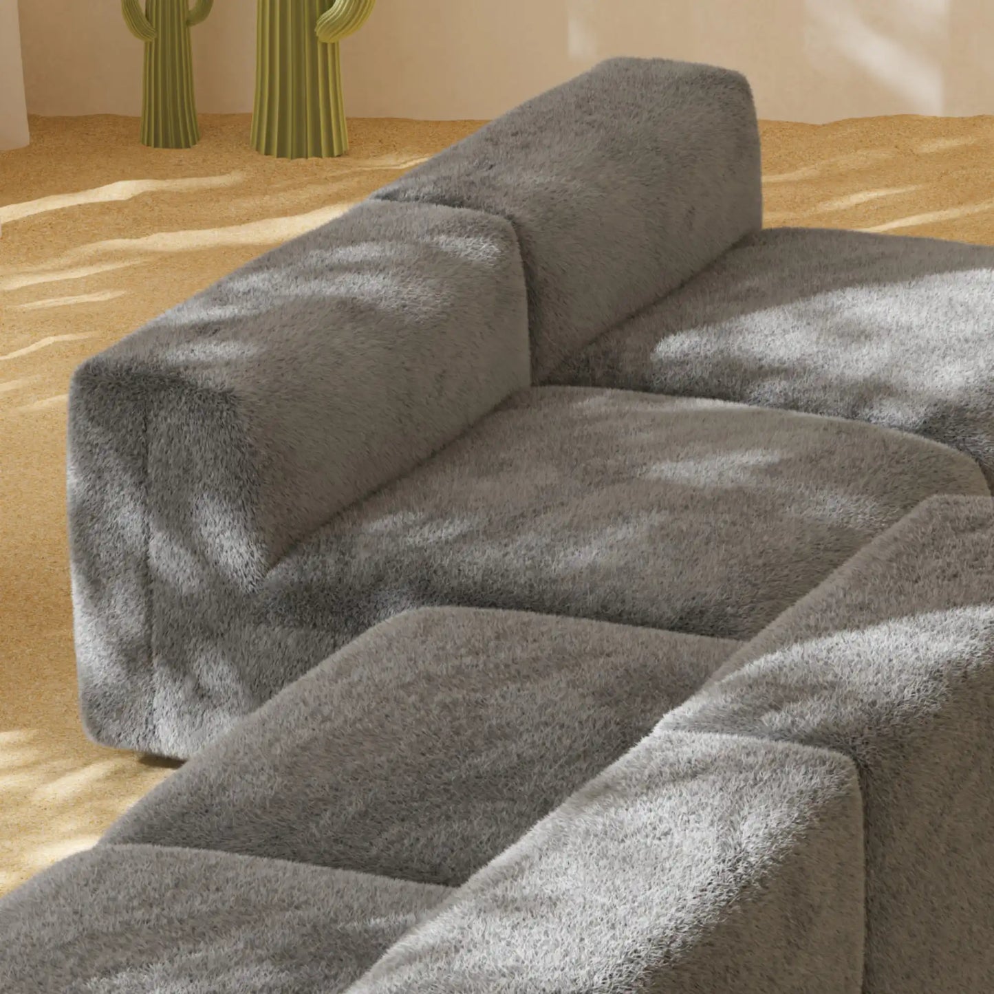 MOMO SET 3 - SOFT FUR STONE GREY