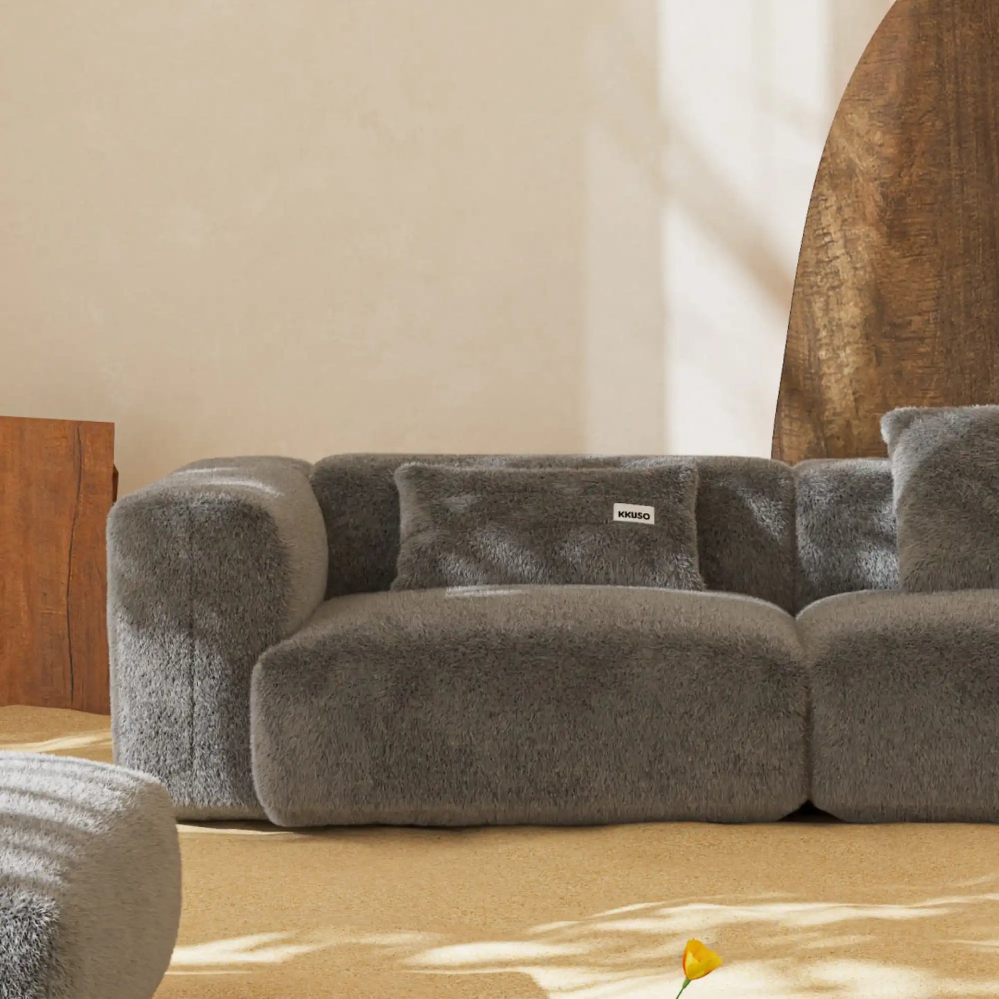 MOMO SET 4 - SOFT FUR STONE GREY