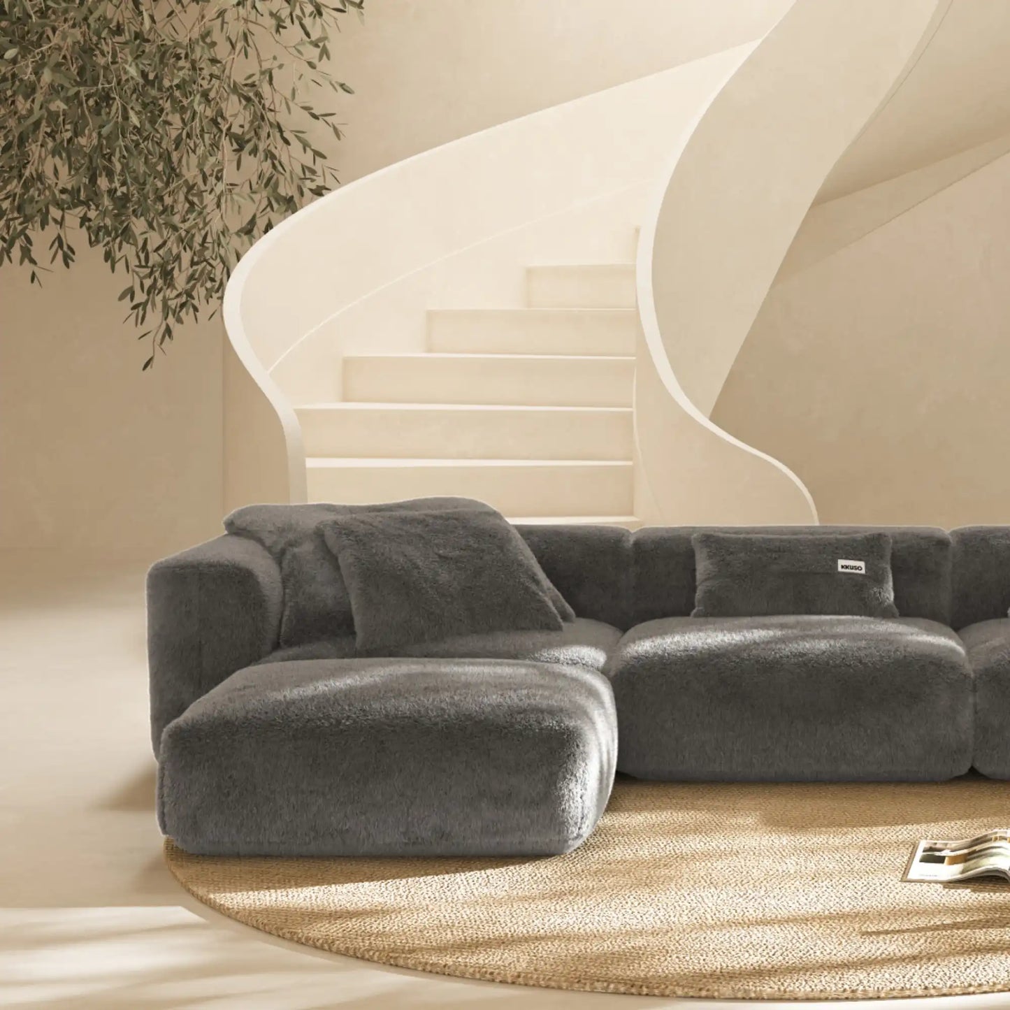 MOMO SET 6 - SOFT FUR STONE GREY