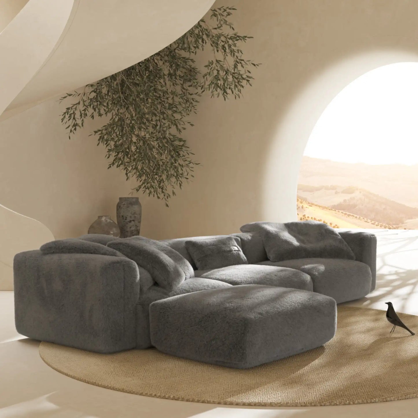 MOMO SET 6 - SOFT FUR STONE GREY