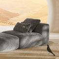 MOMO LOUNGER - SOFT FUR STONE GREY COVER