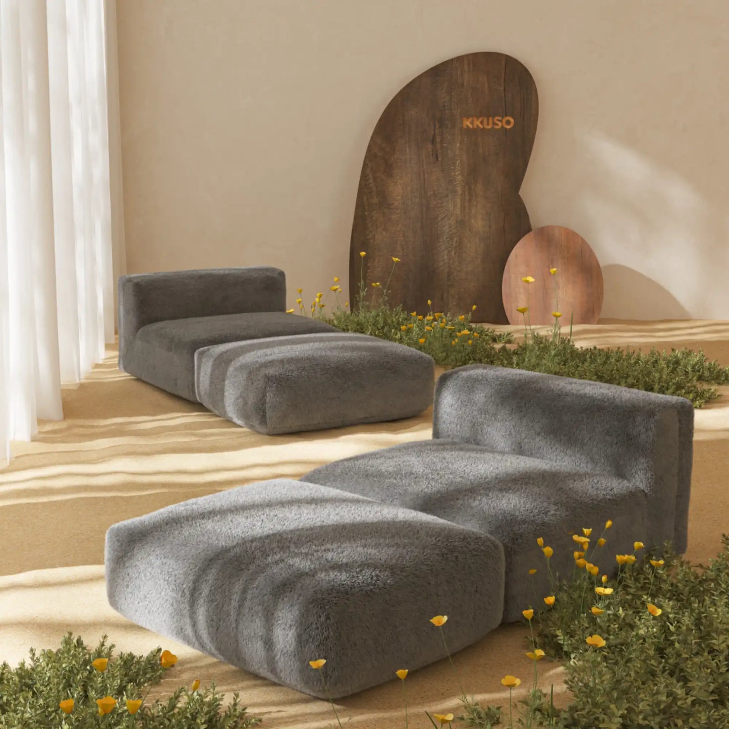 MOMO SET 7 - SOFT FUR STONE GREY