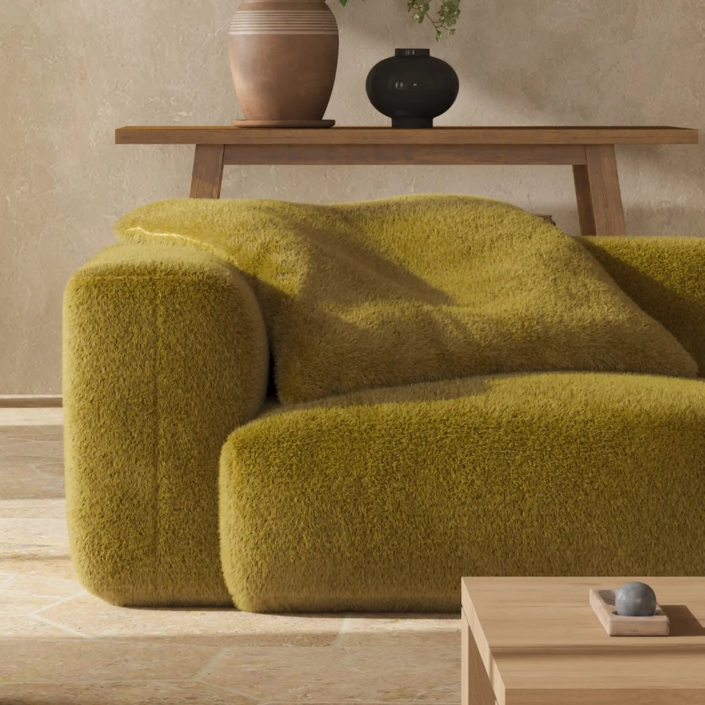 MOMO SET 4 - SOFT FUR GOLDEN MOSS