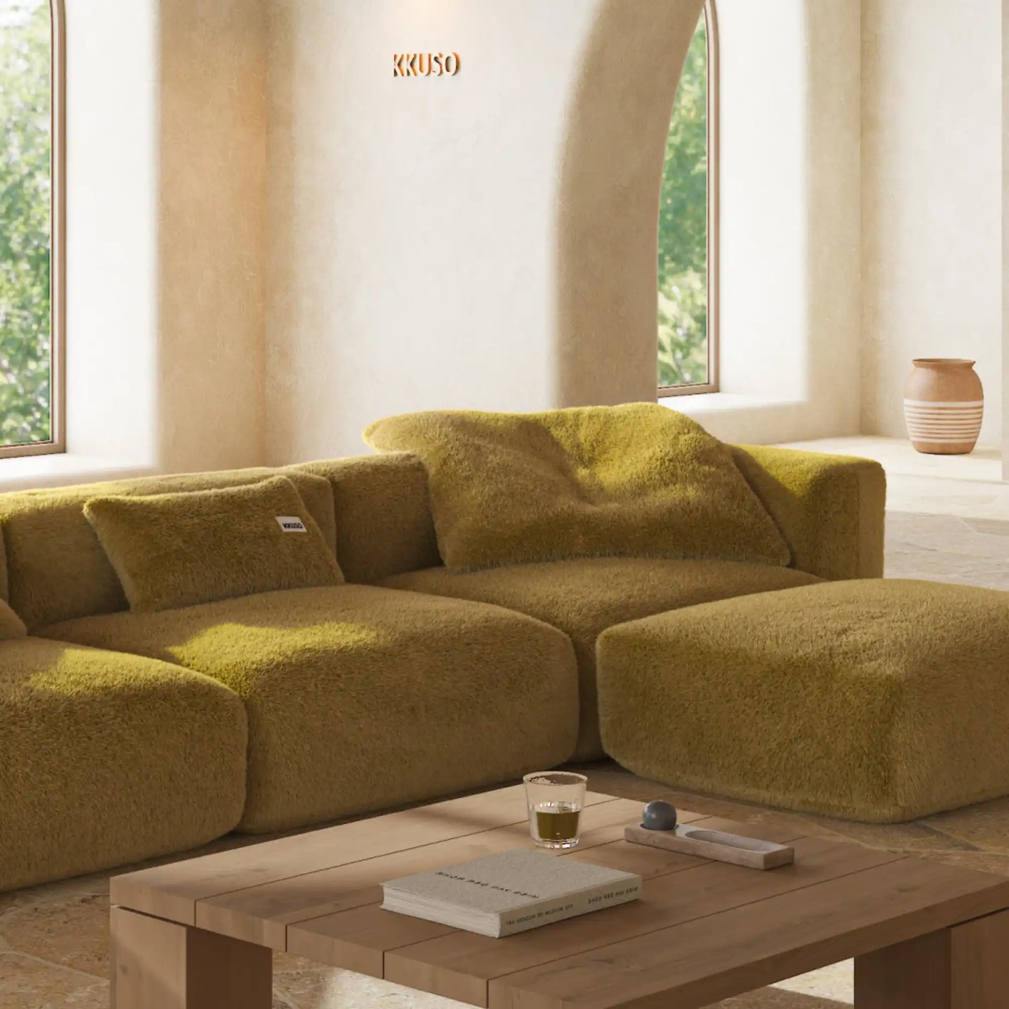 MOMO  SET 6 - SOFT FUR GOLDEN MOSS