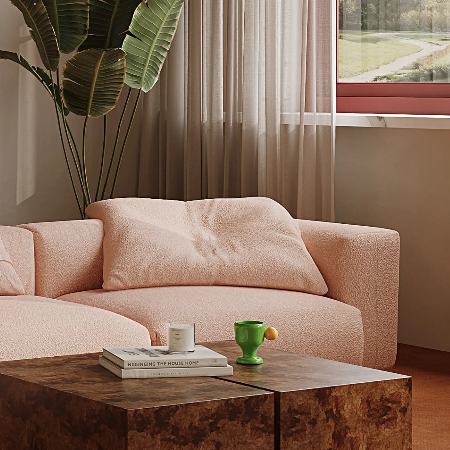 MOMO CORNER LEFT - TEDDY FLEECE BLUSH