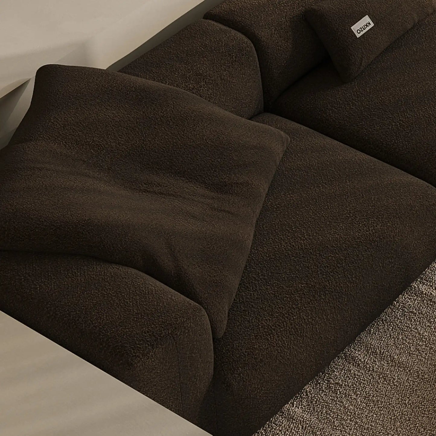 MOMO CORNER RIGHT - TEDDY FLEECE CHOCOLATE