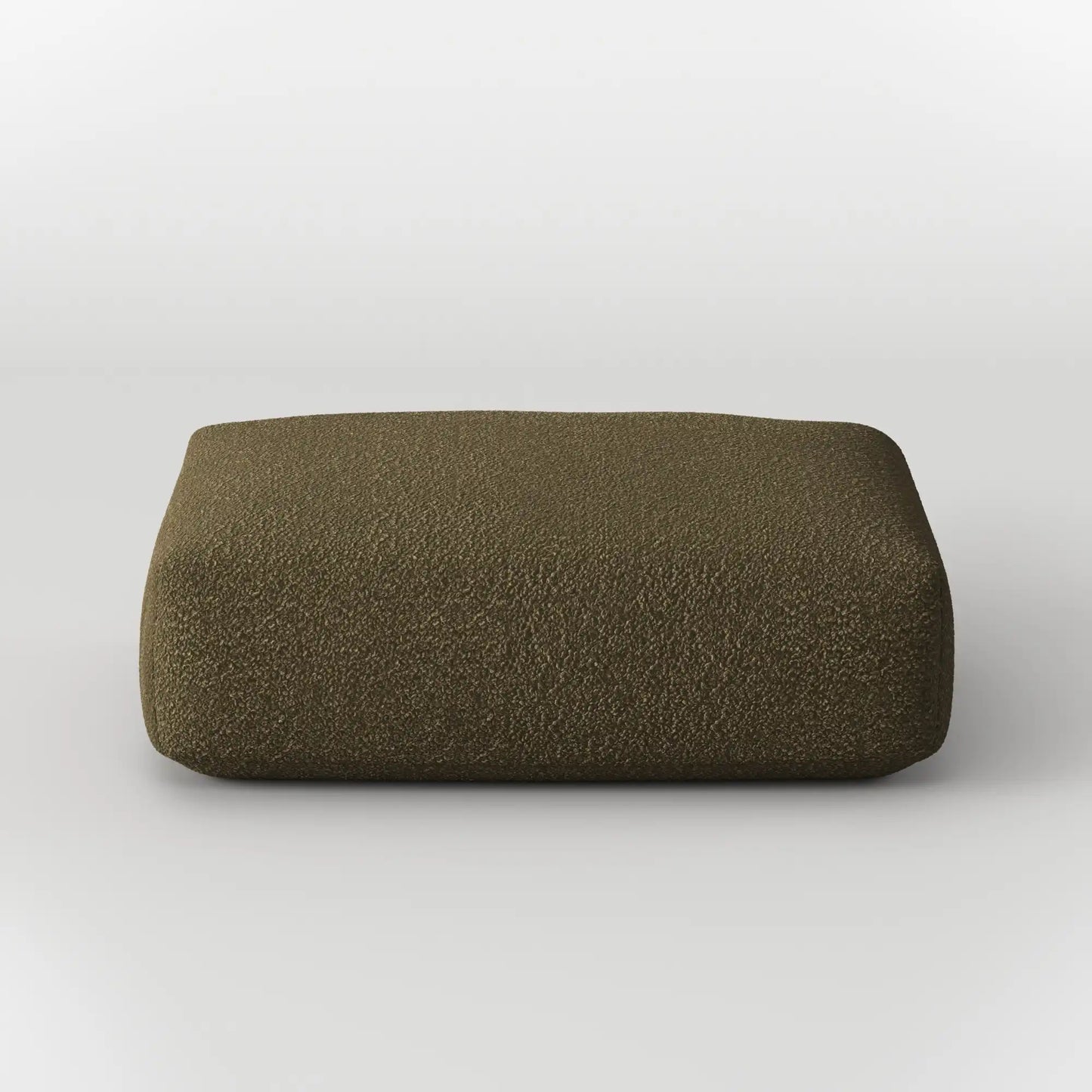 MOMO OTTOMAN - TEDDY FLEECE DARK OLIVE