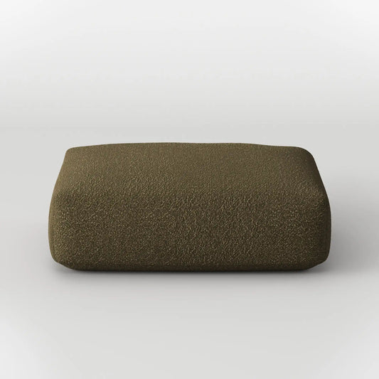 MOMO OTTOMAN - TEDDY FLEECE DARK OLIVE