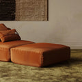 MOMO OTTOMAN - VELVET FLAME ORANGE