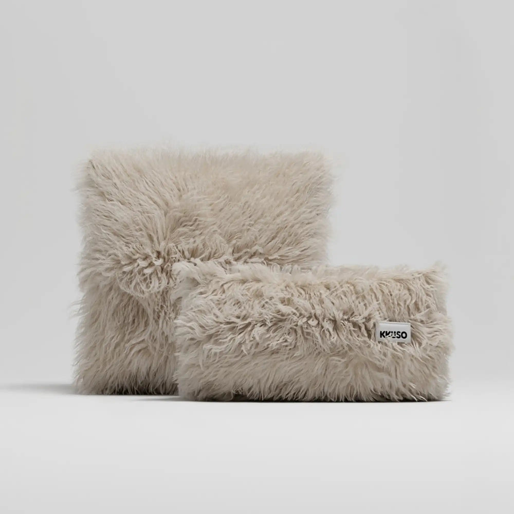 MOMO PILLOW - FAUX FUR CAFE CREME SET 1