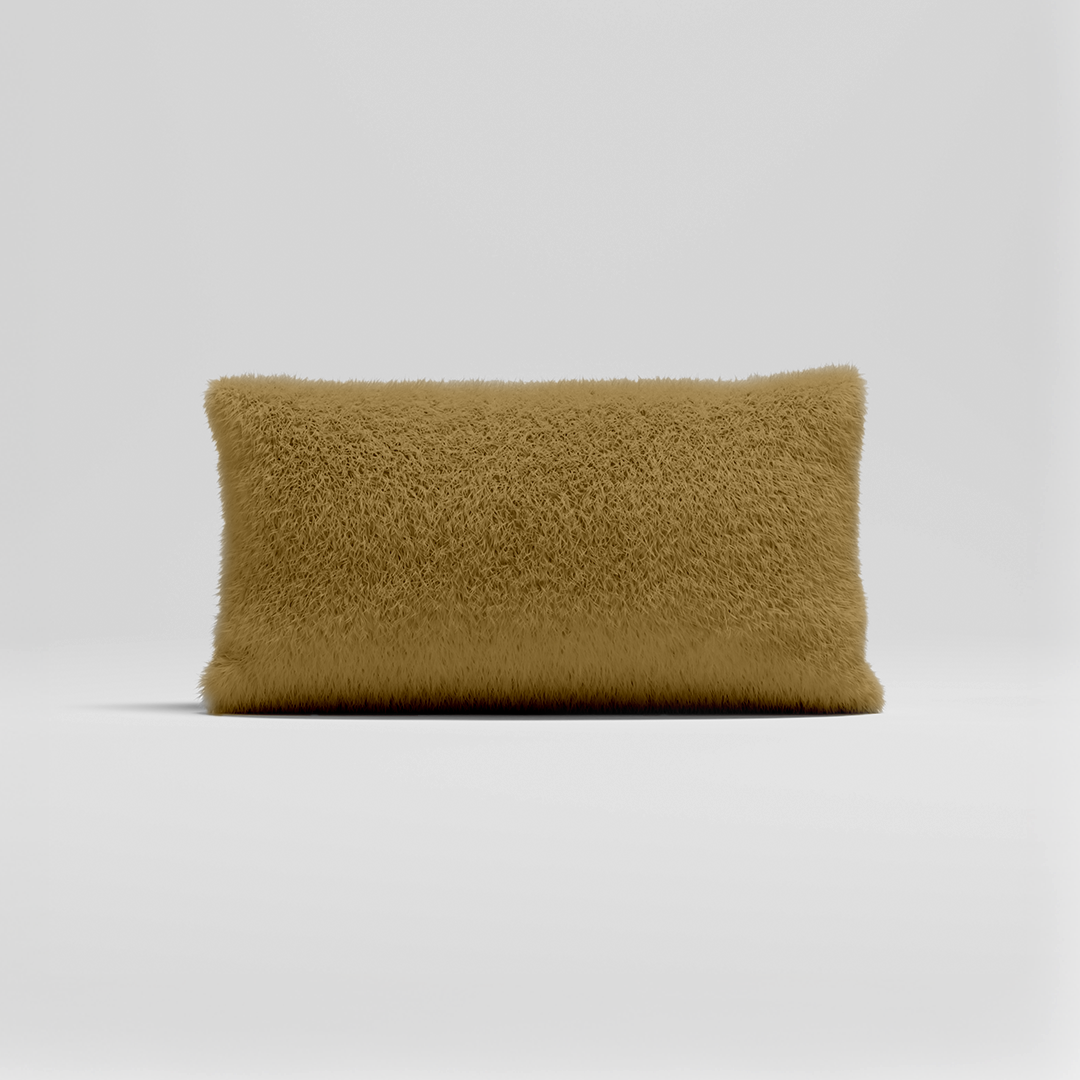 MOMO PILLOW - SOFT FUR GOLDEN MOSS SMALL