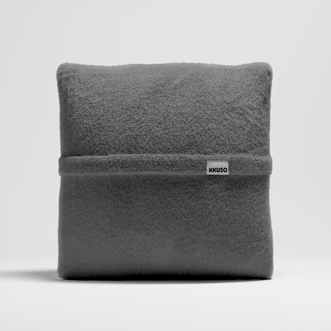 MOMO PILLOW - SOFT FUR STONE GREY LARGE