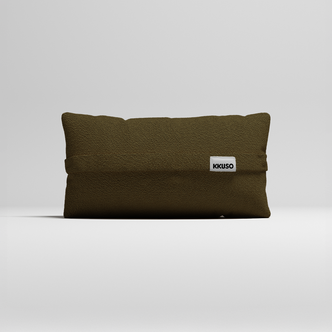 MOMO PILLOW - TEDDY FLEECE DARK OLIVE SMALL