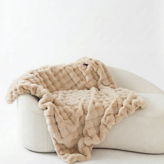 WAVE FAUX FUR THROW BLANKET