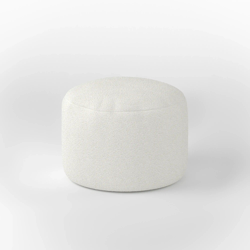 LEXIE ROUND OTTOMAN BOUCLE KKUSO.HOME