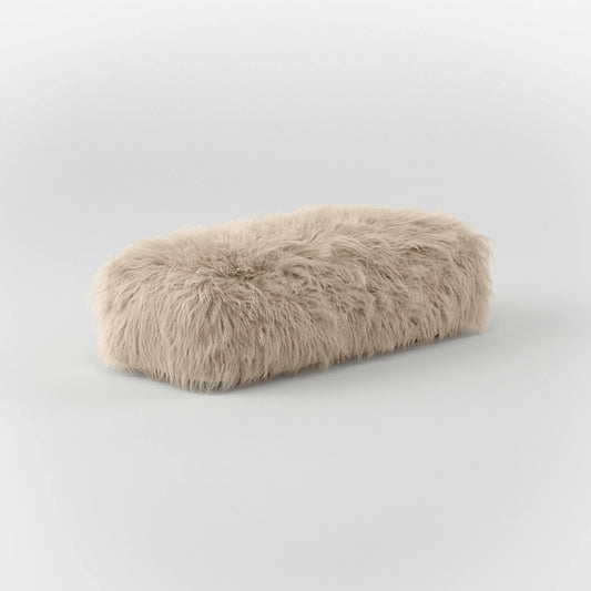 DODO TWO SEATER LOUNGE RECTANGULAR OTTOMAN-FAUX FUR KKUSO.HOME